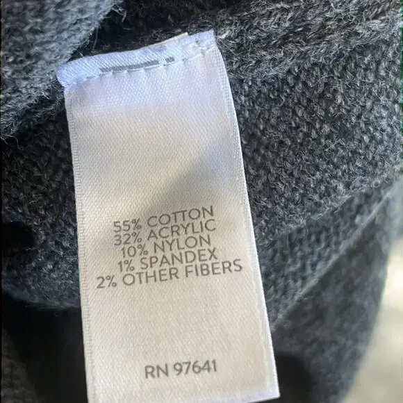 J.Jill Fair Isle Gray Nordic Jacquard Knit Long Sleeve Midi Sweater Dress - Picture 7 of 7